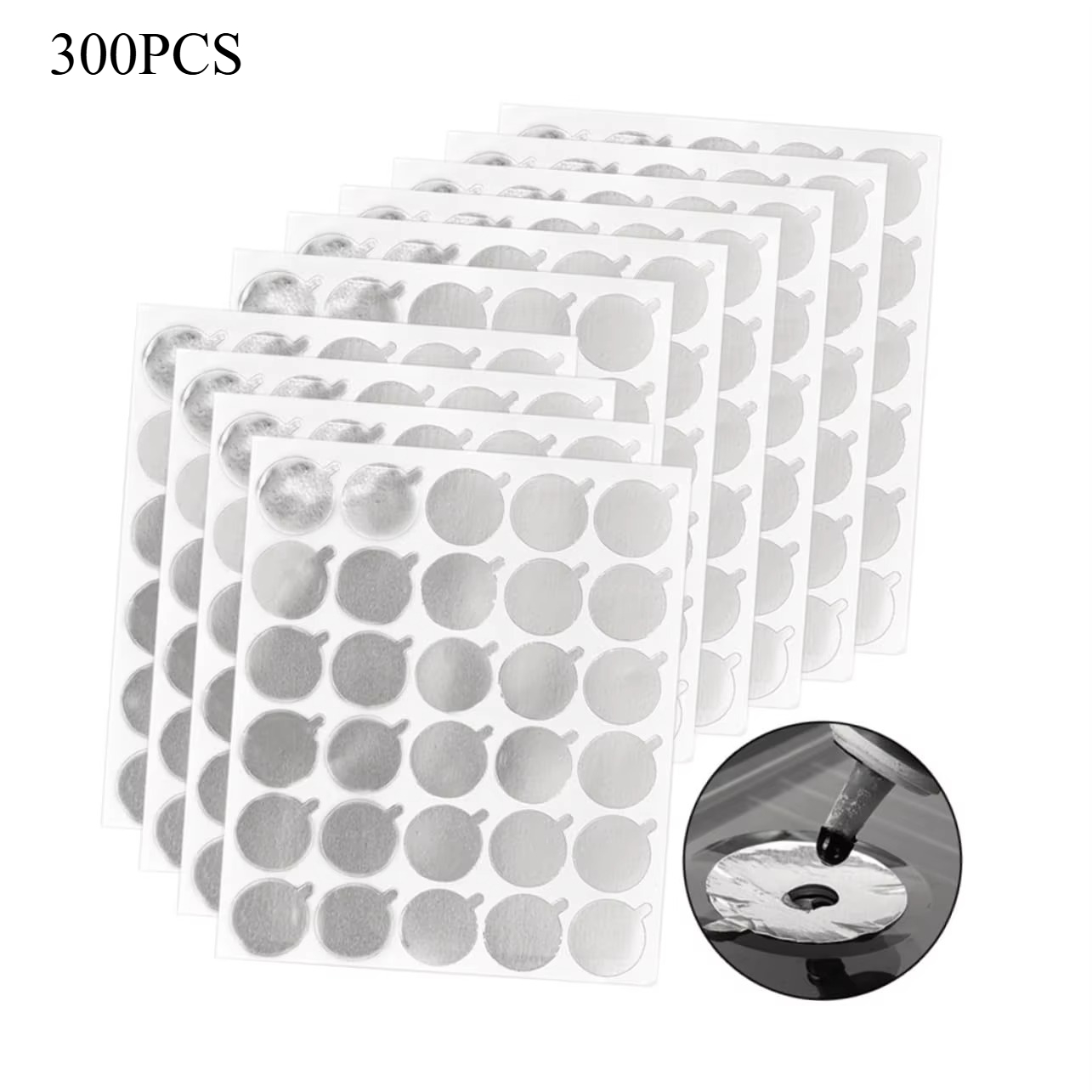 Eyelash Extension Adhesive - 300pcs Foil Sticker Pads(10 Sheets) Eyelash