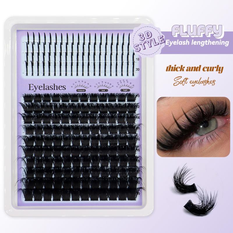 Eyelash Extension Natural - 14 Rows Lash Clusters Spikes Eyelash