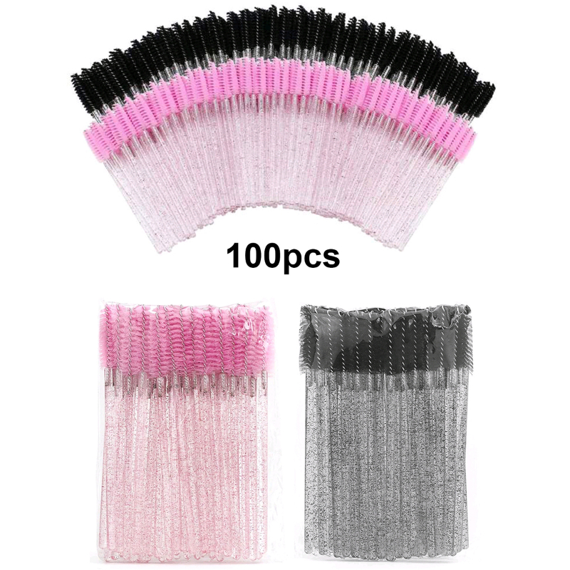 Micro Brush Applicator - 100pcs Disposable Eyelash Brushes Spoolies Micro