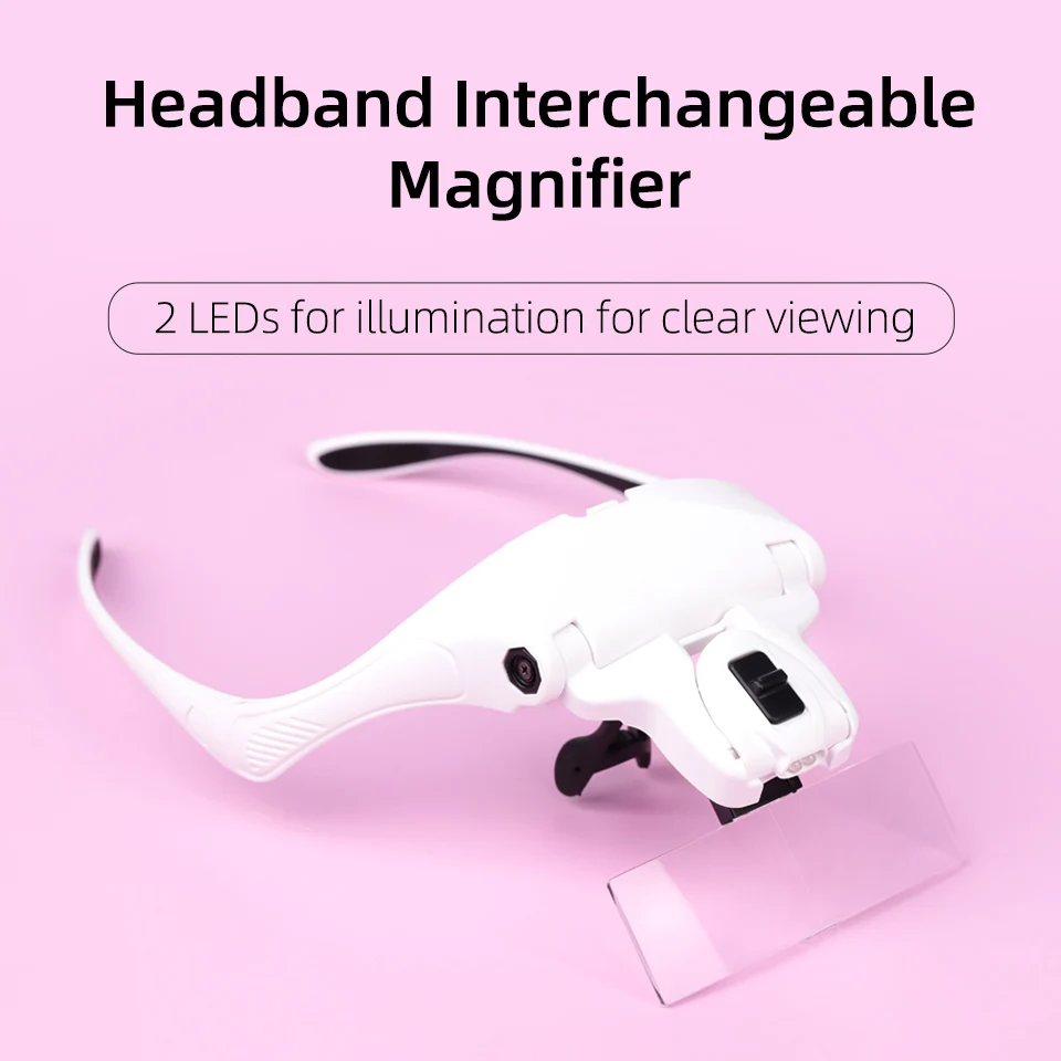 Lash Mapping Sticker - 5 Lens Adjustable Loupe Headband Magnifying