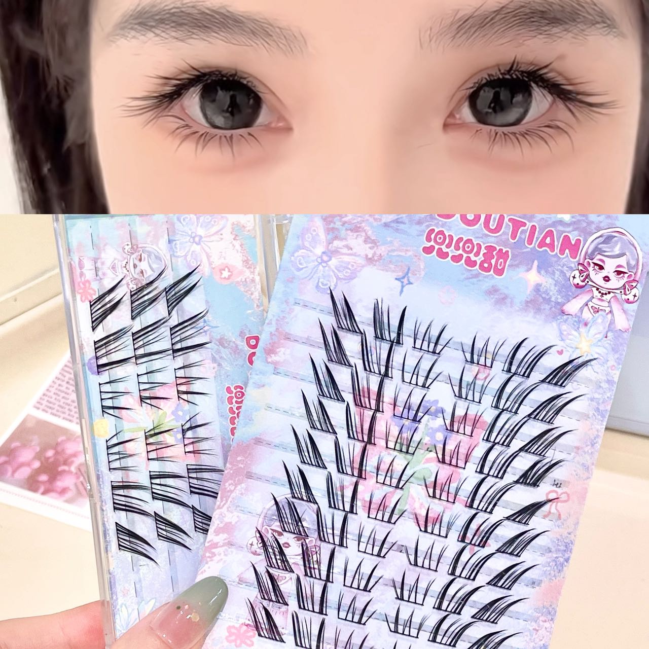 Doudoutian Cool Cat Slanted Fa – обзор и цена Eyelash Extension Natural