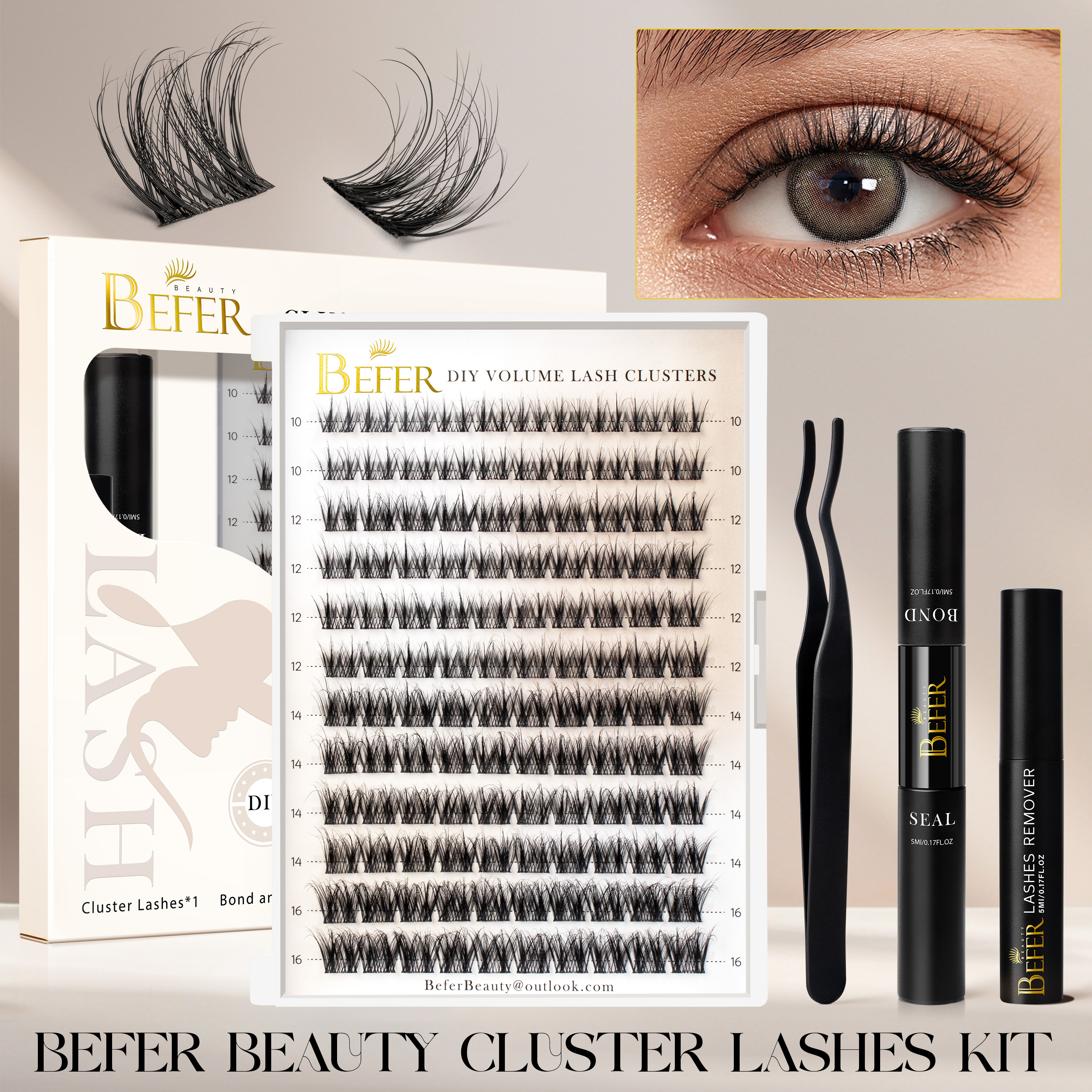 Befer Lash Clusters Kit False  – обзор и цена Lash Extension Tweezers