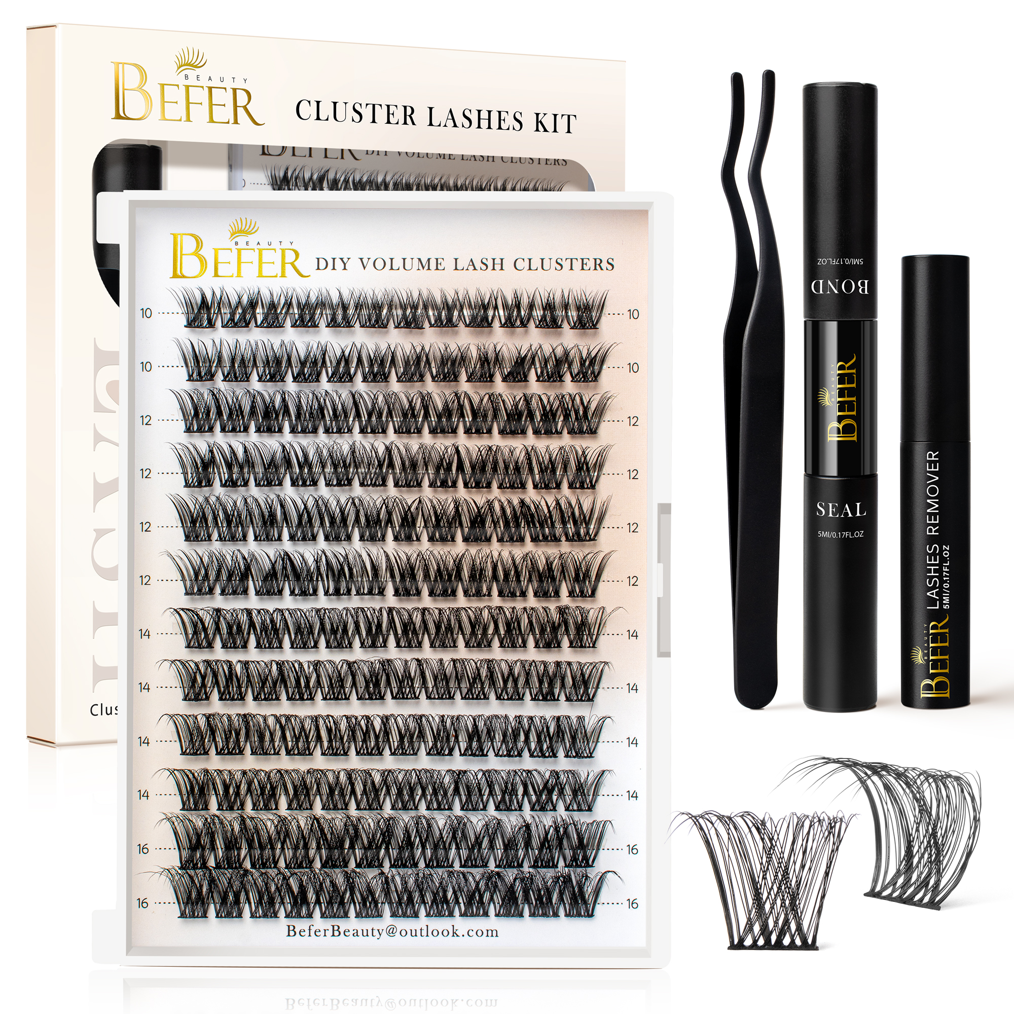 Befer Lash Clusters Kit False  – обзор и цена Lash Extension Tweezers