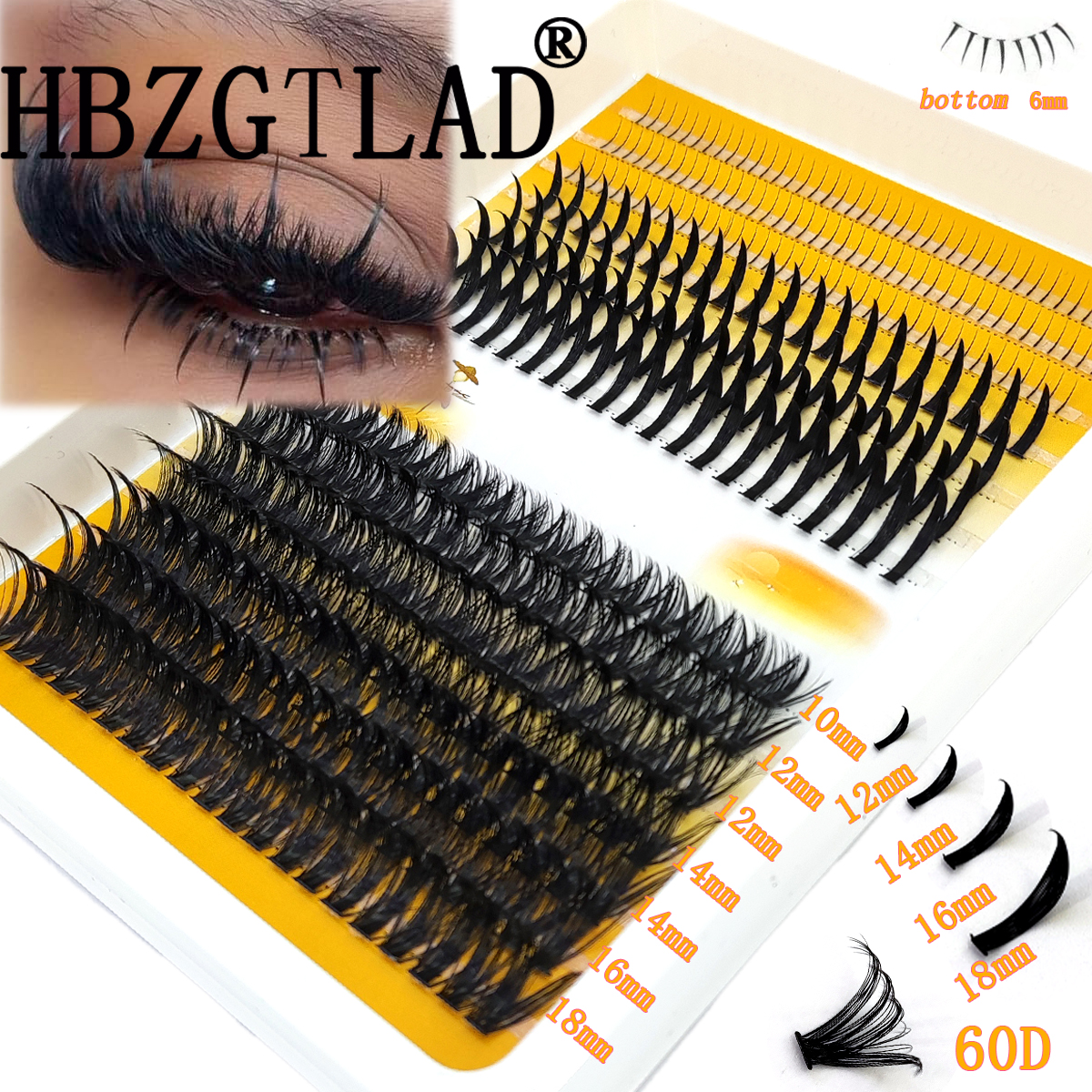 HBZGTLAD 60D-120D eyelash clus – обзор и цена Eyelash Extension Doll Eye