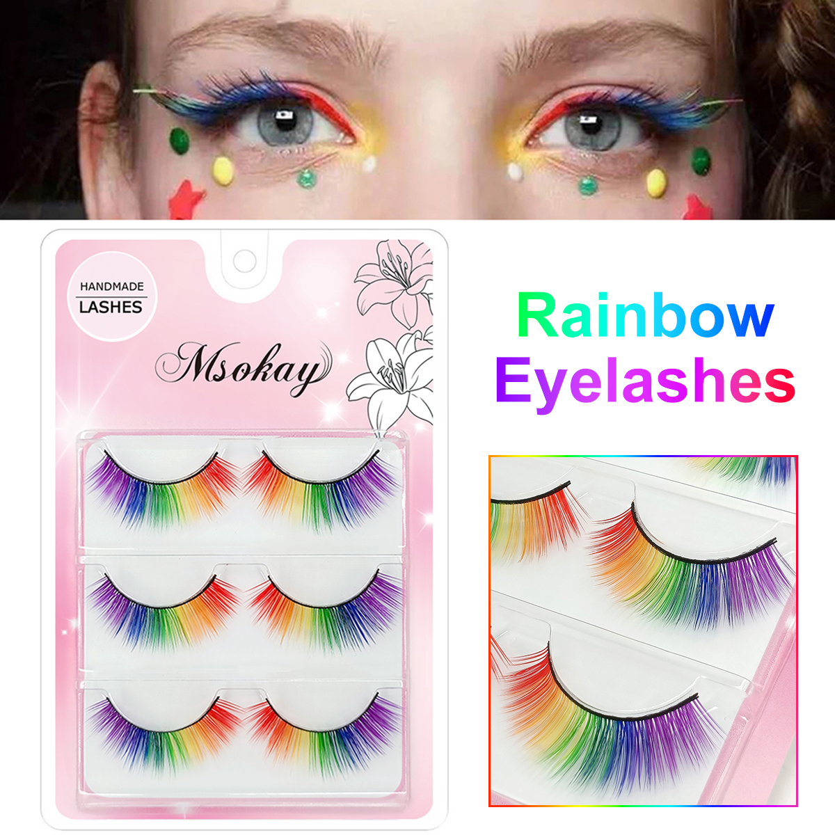 3 Pairs 3D Fluffy Colorful Eye – обзор и цена Eyelash Extension Doll Eye