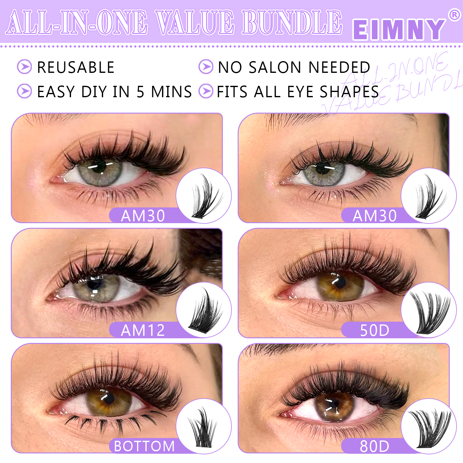 EIMMY 814PCS False Eyelash Set – обзор и цена Eyelash Extension Natural