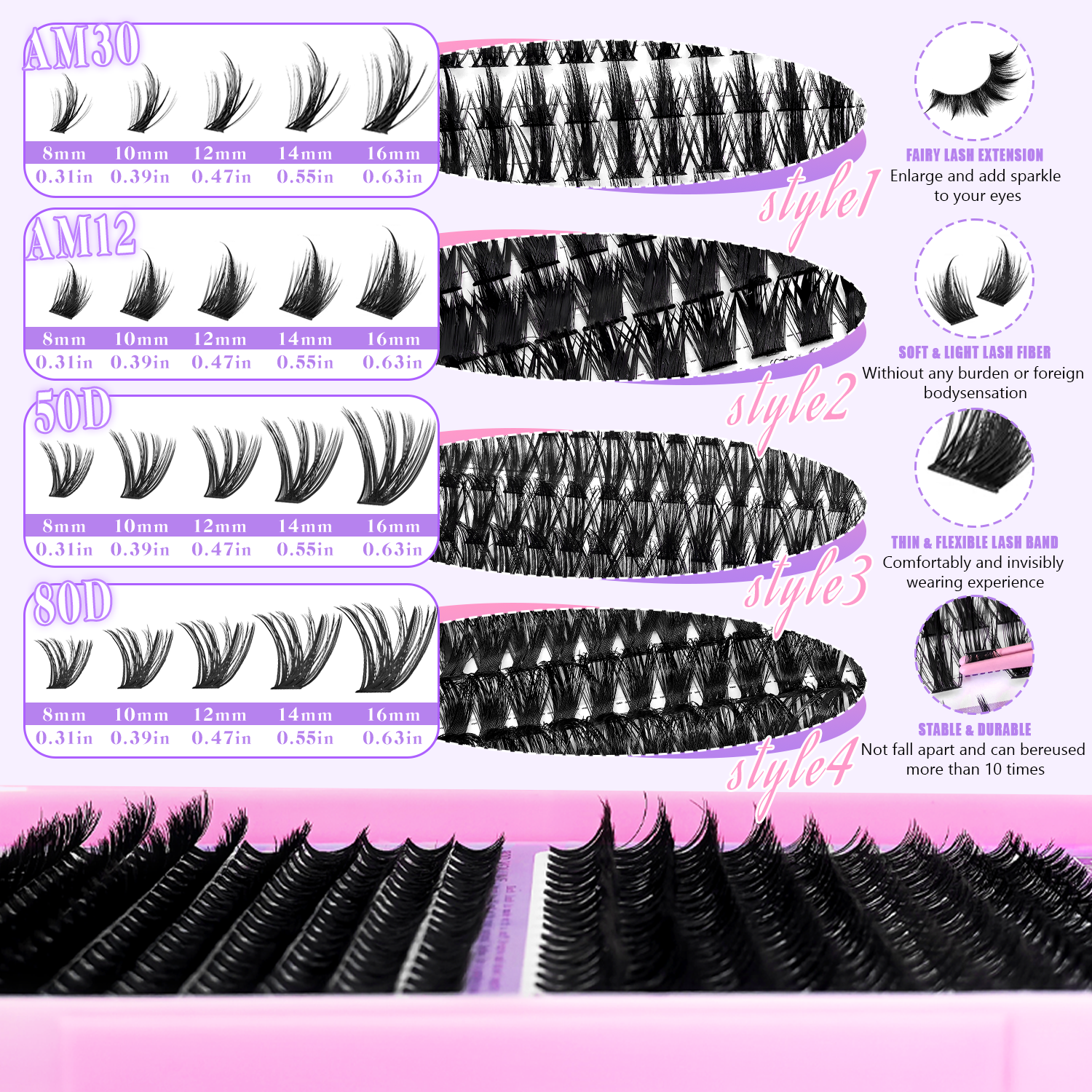 EIMMY 814PCS False Eyelash Set – обзор и цена Eyelash Extension Natural