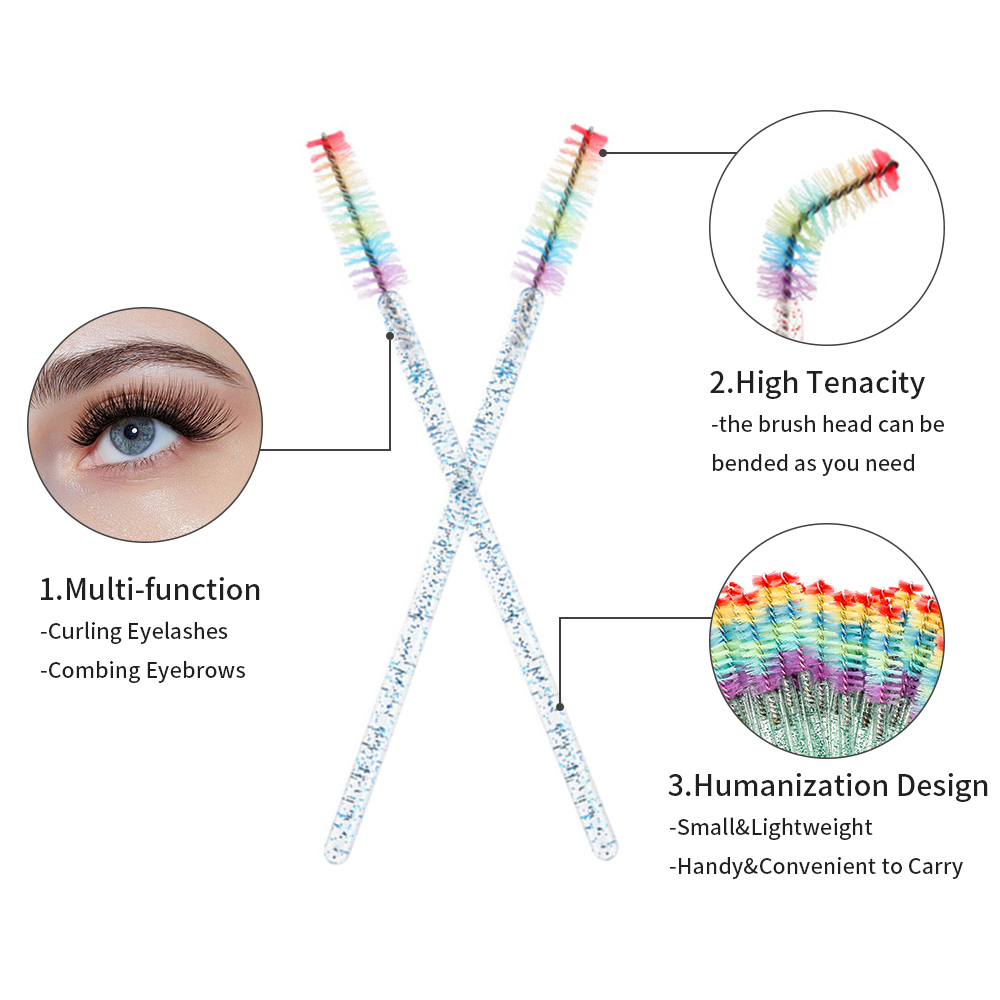 50PCS Rainbow Crystal Eyelash  – обзор и цена Eyelash Extension Examples
