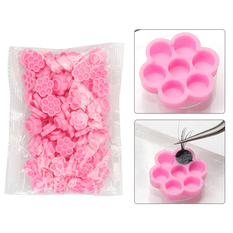 100 Pcs Pink Flower Glue Delay – обзор и цена Eyelash Extension Examples