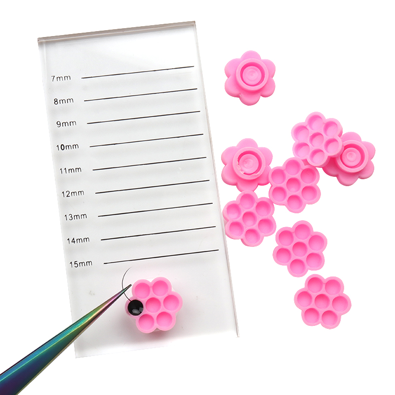 100 Pcs Pink Flower Glue Delay – обзор и цена Eyelash Extension Examples