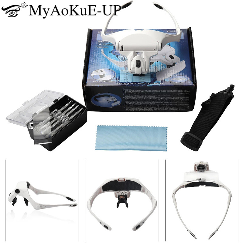 5 Lens Adjustable Headband Mag – обзор и цена Eyelash Extension With Glasses