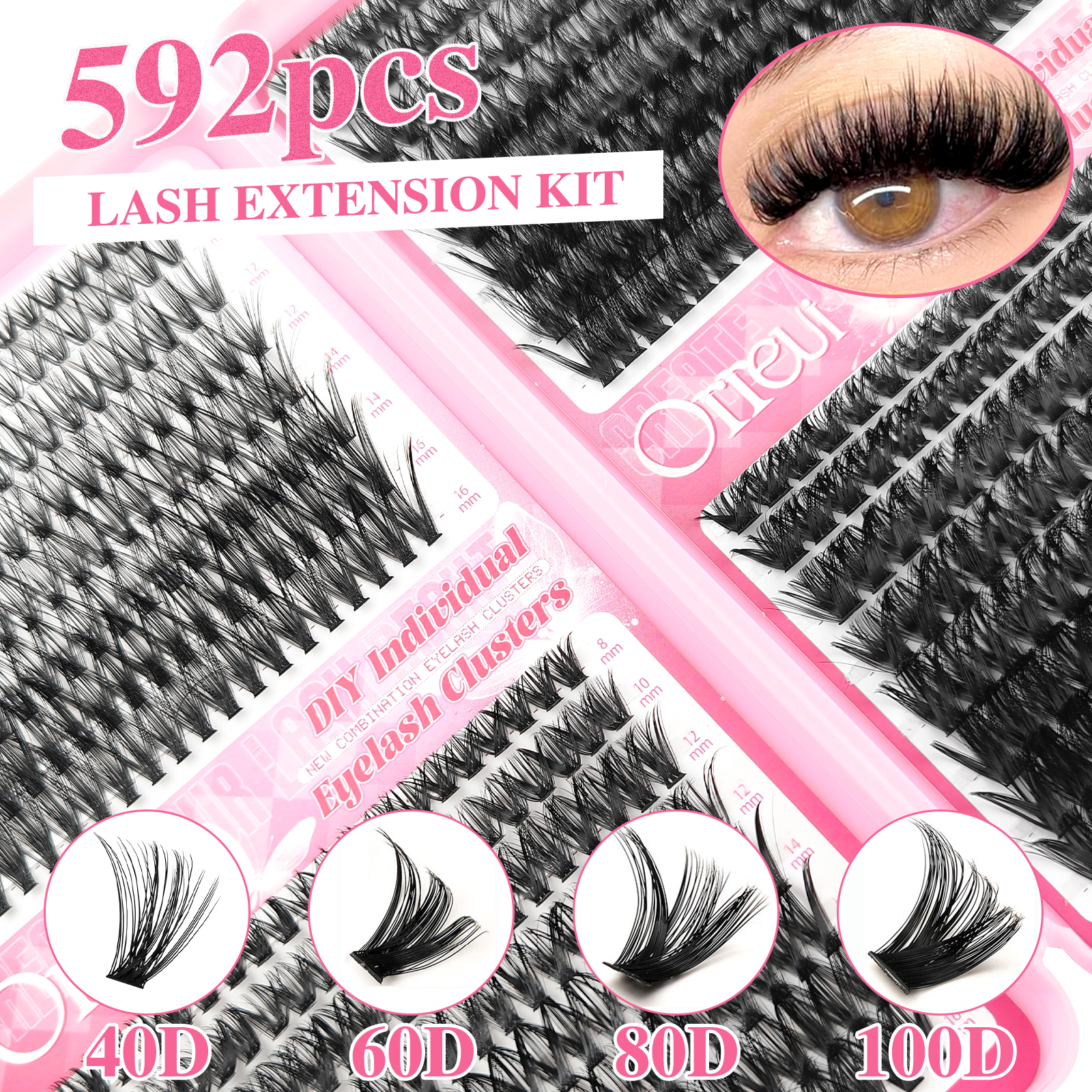 592PCS DIY Lash Extension Kit  – обзор и цена Lash Extension Tweezers