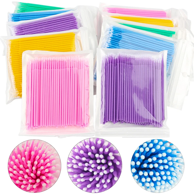100Pcs Eyelash Cleaning Brush  – обзор и цена Micro Brush Applicator