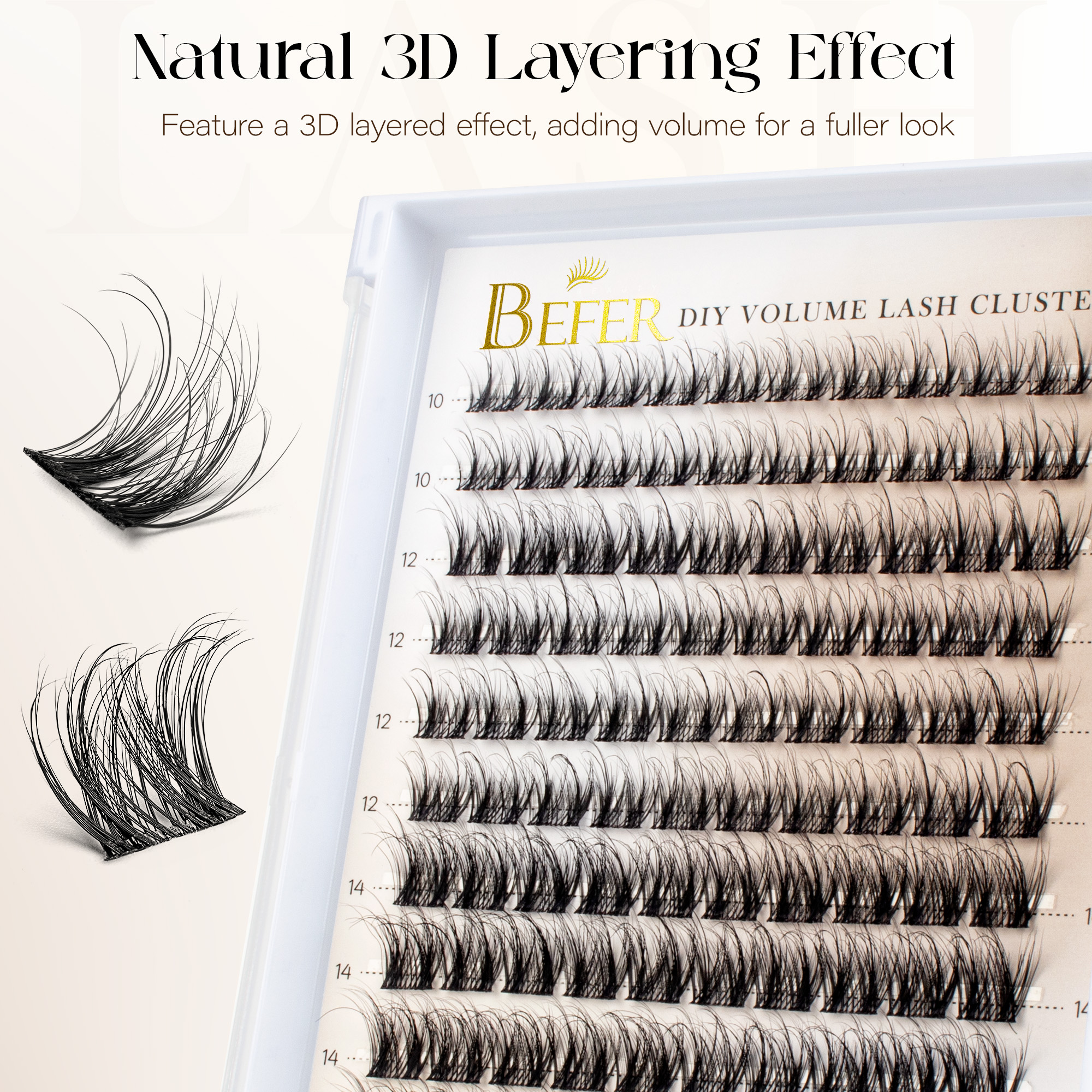 Befer Natural Lashes Clusters  – обзор и цена Eyelash Extension Natural